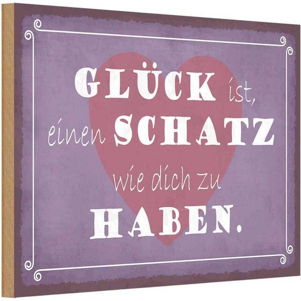 Vianmo Insegna In Legno 20X30 Cm GlüCk Ist Schatz Dich Zu Haben-image