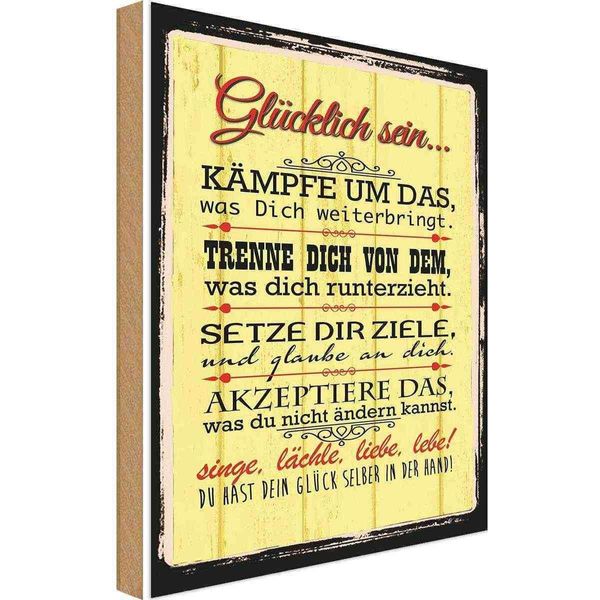 Vianmo Insegna In Legno 18X12 Cm GlüCklich Singe LäChle Liebe-image