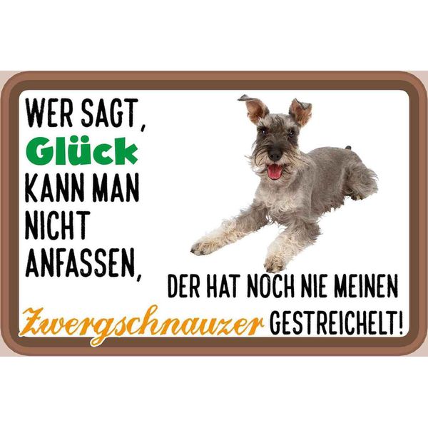 Vianmo Insegna In Legno 20X30 Cm GlüCk Zwergschnauzer Hund-image