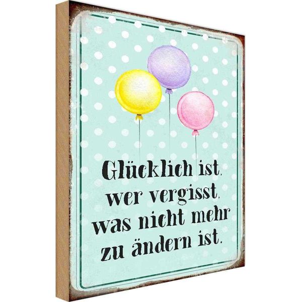 Vianmo Insegna In Legno 30X20 Cm GlüCklich Ist Wer Vergisst Was-image