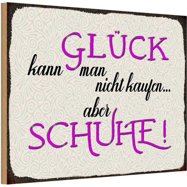Vianmo Insegna In Legno 20X30 Cm GlüCk Nicht Kaufen Aber Schuhe-image