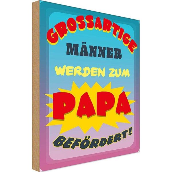Vianmo Insegna In Legno 18X12 Cm Grossartige MäNner Werden Papa-image