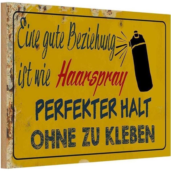 Vianmo Insegna In Legno 20X30 Cm Gute Beziehung Wie Haarspray-image