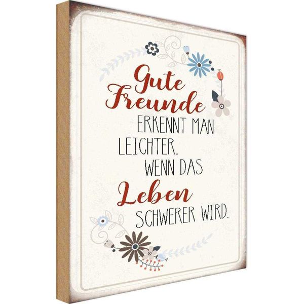Vianmo Insegna In Legno 18X12 Cm Gute Freunde Erkennt-image