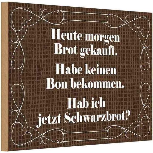 Vianmo Insegna In Legno 20X30 Cm Heute Morgen Brot Gekauft-image