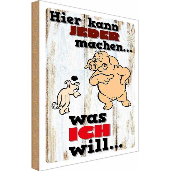Vianmo Insegna In Legno 18X12 Cm Hier Kann Jeder Machen Was Ich-image
