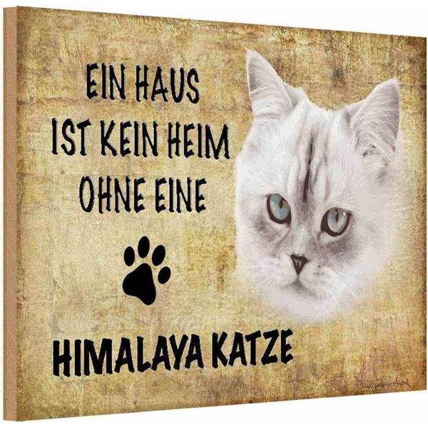 Vianmo Insegna In Legno 20X30 Cm Himalaya Katze Ohne Kein Heim-image