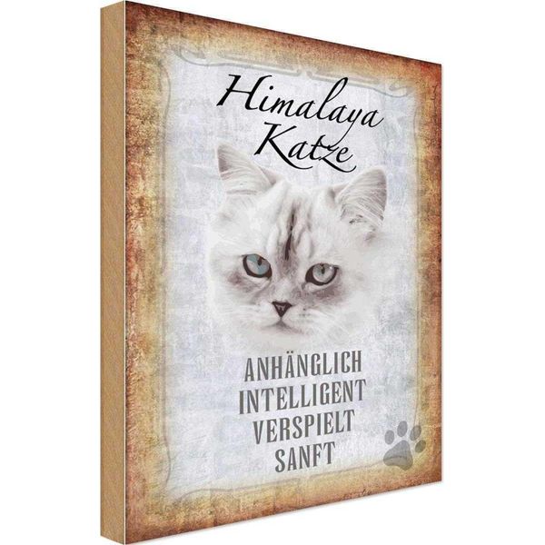 Vianmo Insegna In Legno 30X20 Cm Himalaya Katze Sanft-image