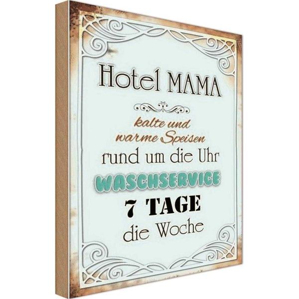 Vianmo Insegna In Legno 30X20 Cm Hotel Mama 7 Tage Die Woche-image