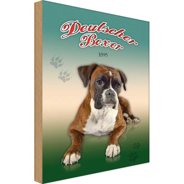 Vianmo Insegna In Legno 18X12 Cm Hund Deutscher Boxer 1895-image