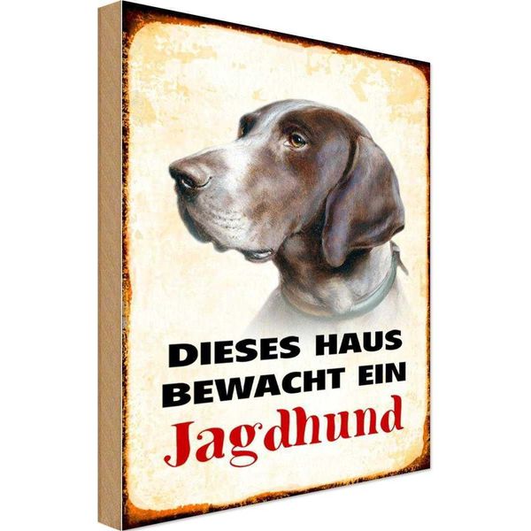 Vianmo Insegna In Legno 30X20 Cm Hund Dieses Haus Bewacht Ein Jagdhund-image