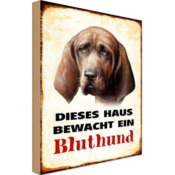 Vianmo Insegna In Legno 30X20 Cm Hund Dieses Haus Bewacht Ein Bluthund-image