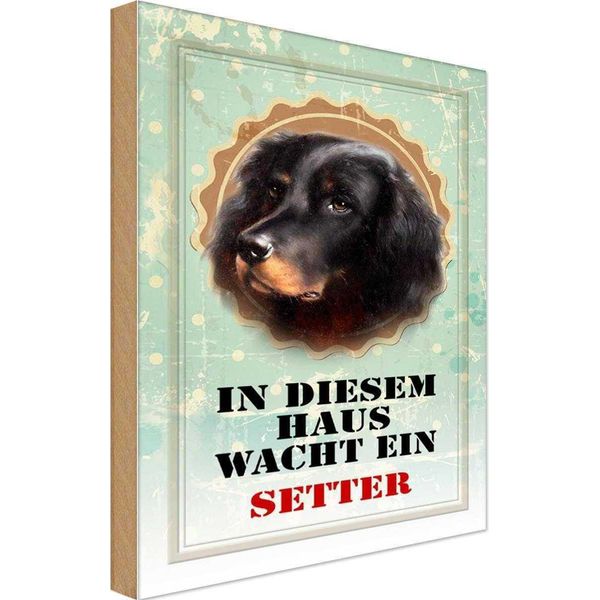 Vianmo Insegna In Legno 30X20 Cm Hund In Diesem Haus Wacht Ein Setter-image