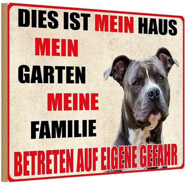 Vianmo Insegna In Legno 12X18 Cm Hund Dies Ist Mein Haus Garten-image