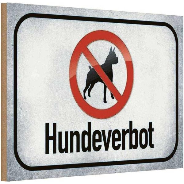 Vianmo Insegna In Legno 12X18 Cm Hund Hundeverbot-image