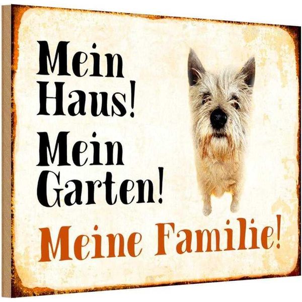 Vianmo Insegna In Legno 20X30 Cm Hund Yorkshire Mein Haus Garten Familie-image