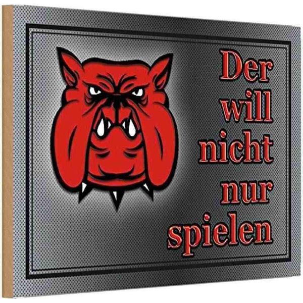 Vianmo Insegna In Legno 20X30 Cm Hund Will Nicht Nur Spielen-image