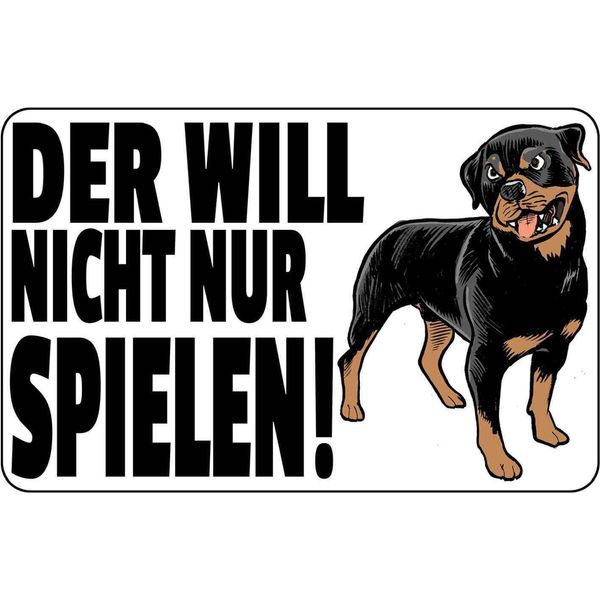 Vianmo Insegna In Legno 12X18 Cm Hund Will Nicht Nur Spielen-image