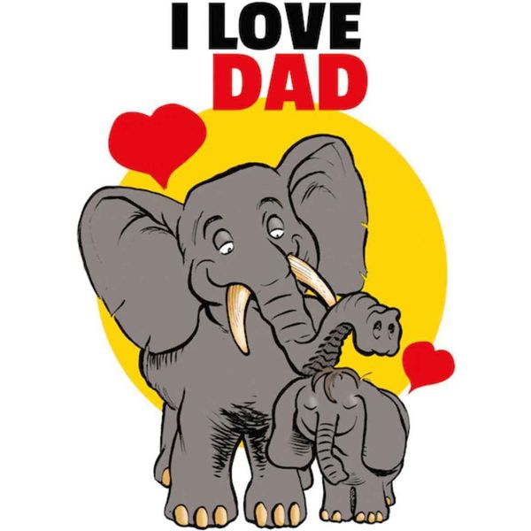 Vianmo Insegna In Legno 30X20 Cm I Love Dad Elefanten-image