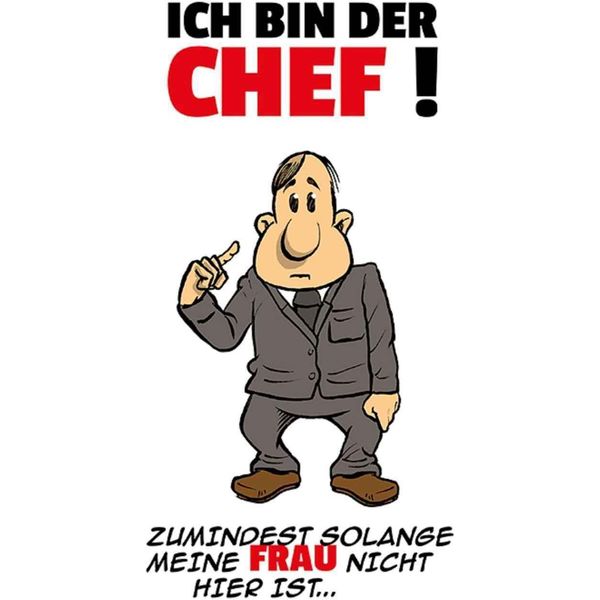 Vianmo Insegna In Legno 30X20 Cm Ich Bin Der Chef-image