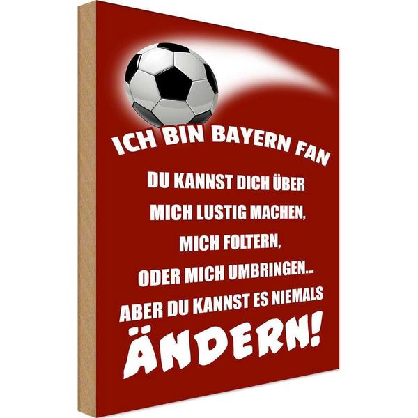 Vianmo Insegna In Legno 30X20 Cm Ich Bin Bayern Fan Fussball-image