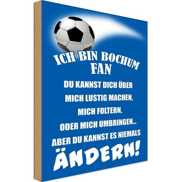 Vianmo Insegna In Legno 30X20 Cm Ich Bin Bochum Fan Fussball-image