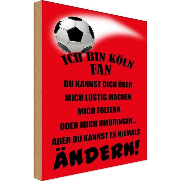 Vianmo Insegna In Legno 18X12 Cm Ich Bin KöLn Fan Fussball-image