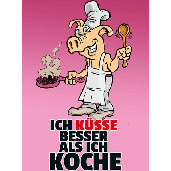 Vianmo Insegna In Legno 30X20 Cm Ich KüSse Besser Als Ich Koche-image