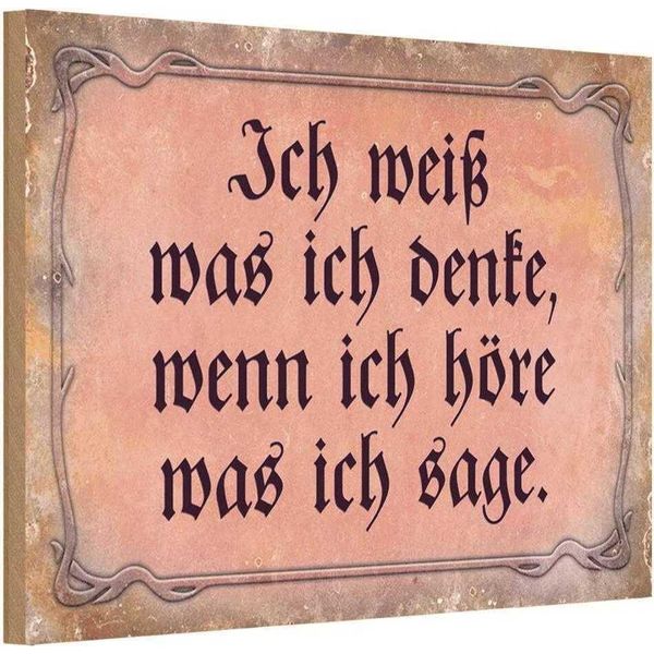 Vianmo Insegna In Legno 12X18 Cm Ich Weiß Was Ich Denke Wenn-image