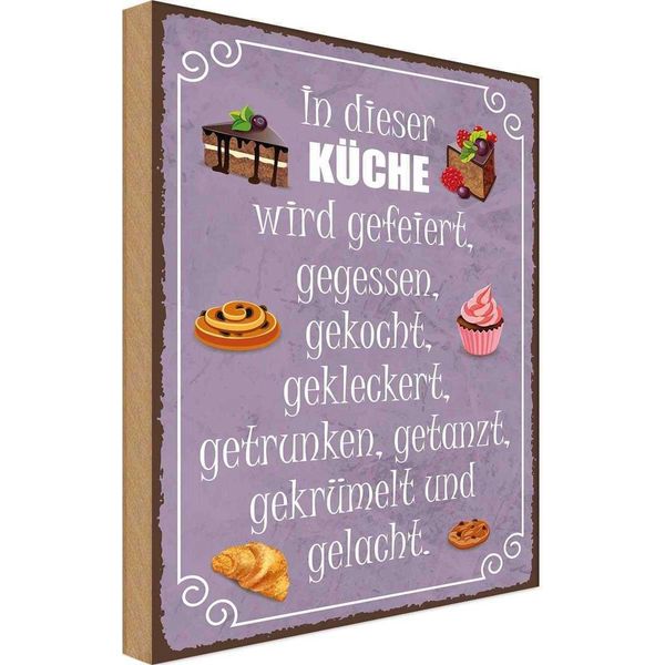 Vianmo Insegna In Legno 30X20 Cm In Dieser KüChe Wird Gefeiert-image