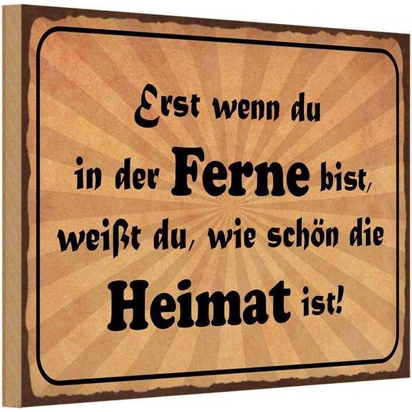 Vianmo Insegna In Legno 12X18 Cm In Der Ferne SchöN Die Heimat-image