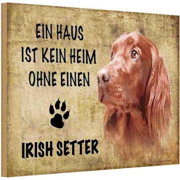 Vianmo Insegna In Legno 20X30 Cm Irish Setter Hund-image