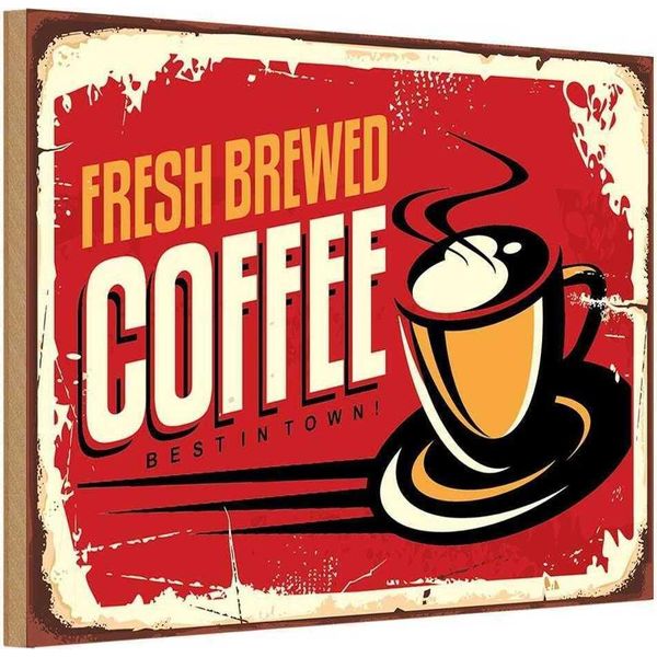 Vianmo Insegna In Legno 20X30 Cm Kaffee Best Coffee In Town-image