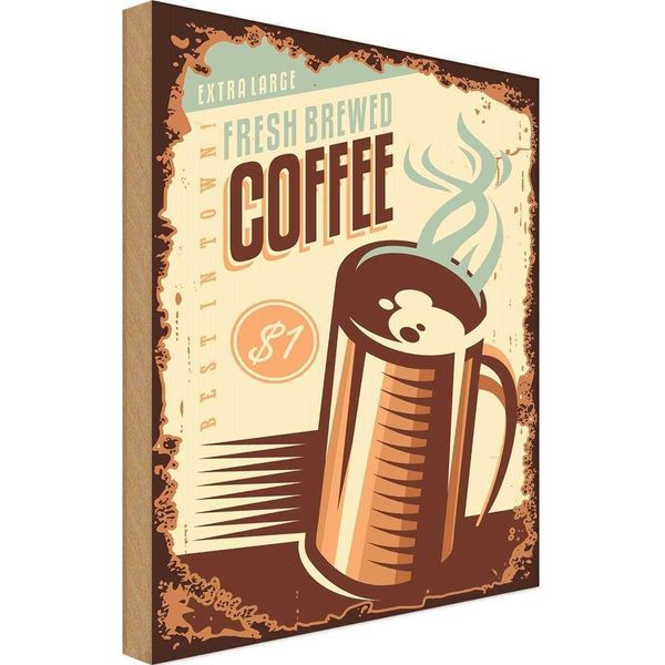 Vianmo Insegna In Legno 30X20 Cm Kaffee Fresh Brewed Coffee $1-image