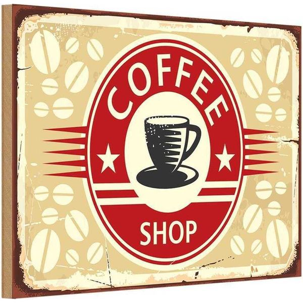 Vianmo Insegna In Legno 20X30 Cm Kaffee Coffee Shop-image