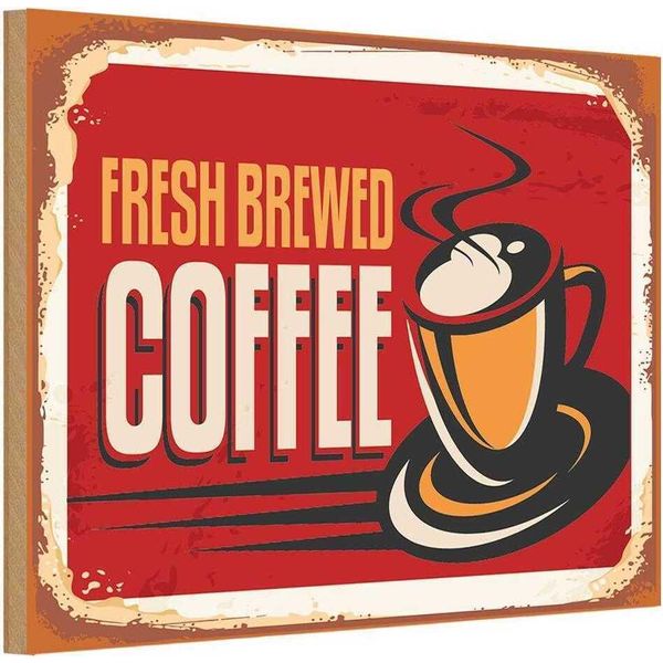 Vianmo Insegna In Legno 20X30 Cm Kaffee Kaffee Fresh Brewed-image