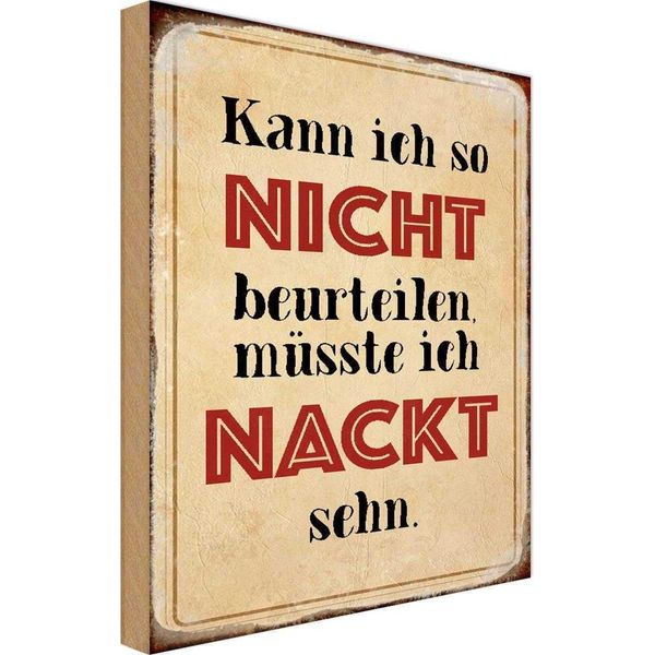 Vianmo Insegna In Legno 18X12 Cm Kann So Nicht Muss Nackt Sehn-image
