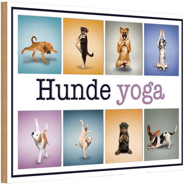 Vianmo Insegna In Legno 20X30 Cm Katze Hunde Yoga-image