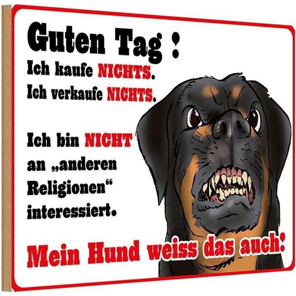 Vianmo Insegna In Legno 12X18 Cm Kaufe Nichts Mein Hund Weiß Das-image