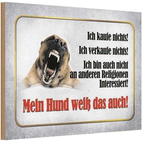 Vianmo Insegna In Legno 12X18 Cm Kaufe Nichts Mein Hund Weiß-image