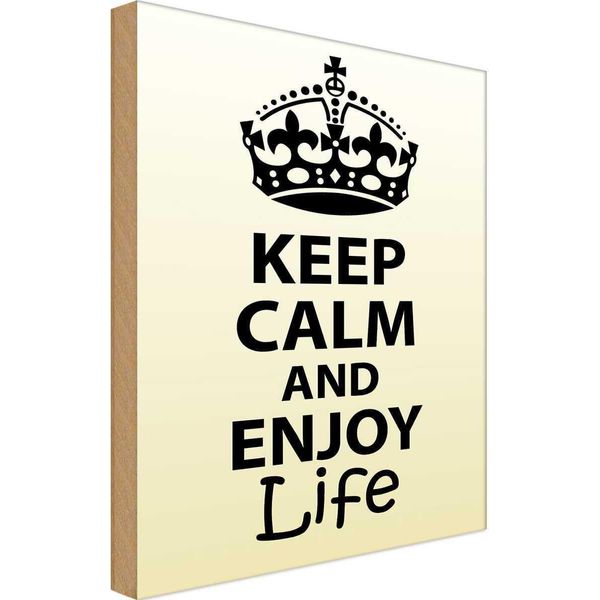 Vianmo Insegna In Legno 18X12 Cm Keep Calm And Enjoy Life-image
