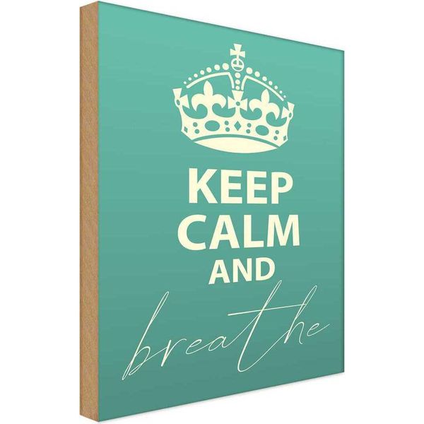 Vianmo Insegna In Legno 30X20 Cm Keep Calm And Breath-image