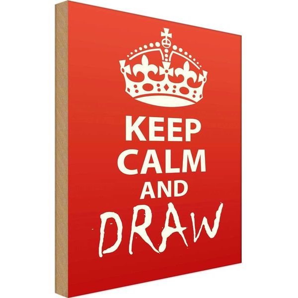 Vianmo Insegna In Legno 18X12 Cm Keep Calm And Draw-image
