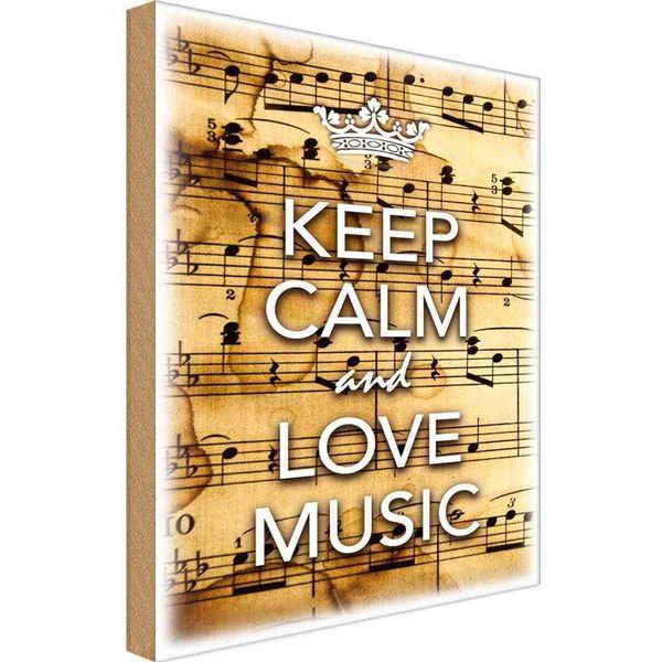 Vianmo Insegna In Legno 30X20 Cm Keep Calm And Love Music-image