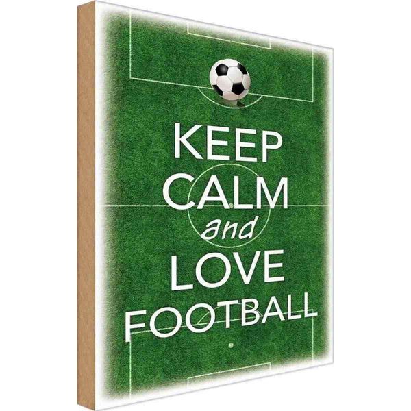 Vianmo Insegna In Legno 18X12 Cm Keep Calm And Love Football-image