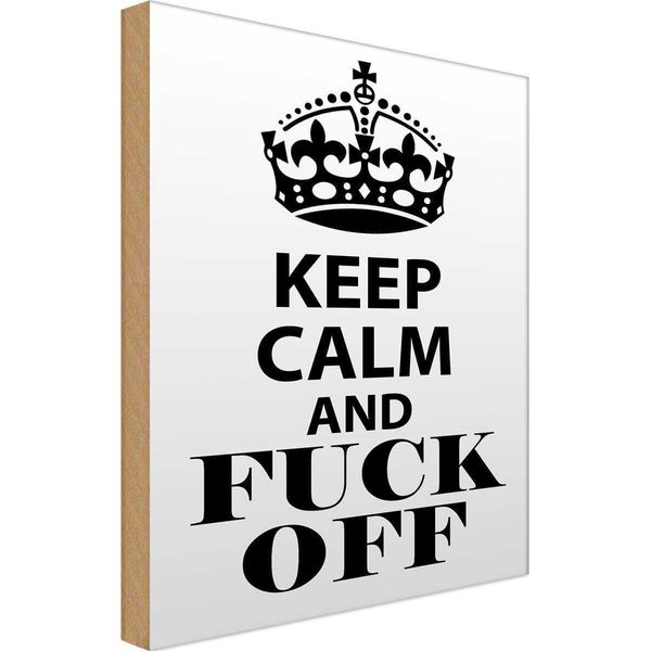Vianmo Insegna In Legno 18X12 Cm Keep Calm And Fuck Off-image