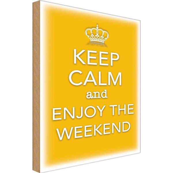 Vianmo Insegna In Legno 18X12 Cm Keep Calm And Enjoy The Weekend-image