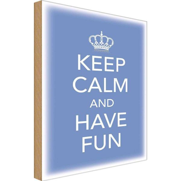 Vianmo Insegna In Legno 30X20 Cm Keep Calm And Have Fun Krone-image