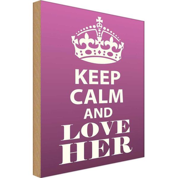 Vianmo Insegna In Legno 30X20 Cm Keep Calm And Love Her-image
