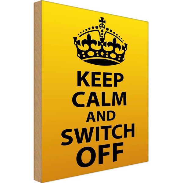 Vianmo Insegna In Legno 18X12 Cm Keep Calm And Switch Off-image